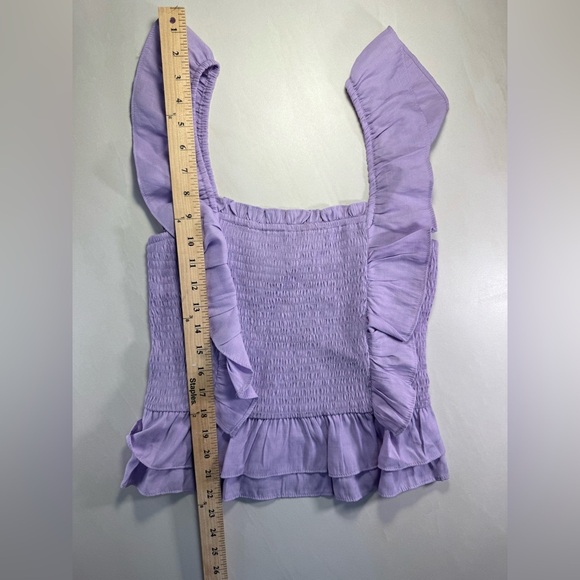 The Impeccable Pig Smocked Ruffle Tank Top‎ – Lavender – Size Small - Picture 3 of 5